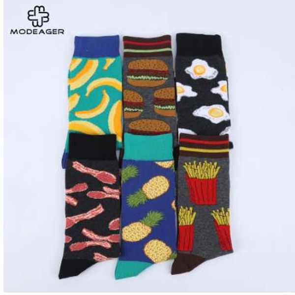 Modeager Baumwolle, groß, groß, lang, Banane, Hamburger, Ananas, pochiertes Ei, lustige Herrensocken, Winter-Neuheit, Schnurrbart-Socken