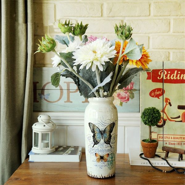 2019 Pastoral Style Decor Luxury High Grade Artificial Flowers Sunflower Home Living Room Bedroom Decor Birthday Party Class Decorations Floral From