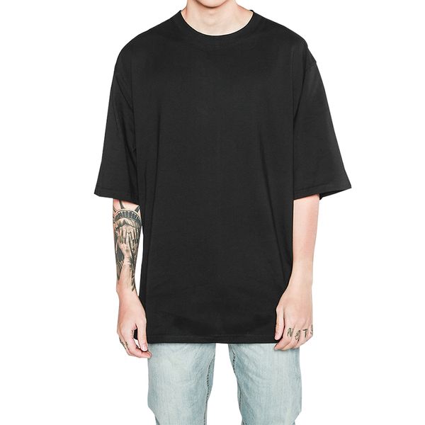 

High Street KANYE WEST Cutton Solid Color Tshirt Men Women Loose Fashion Short Sleeved Tees Lovers Hip Hop Summer Tshirt