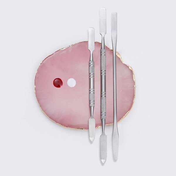 

1 pc dual-ended nail extension maker three size nail polish cream mix palette spatula spoon stick art tool