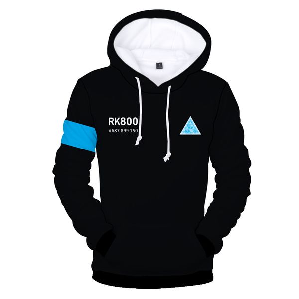 

aikooki 2018 warm 3d detroit become human hoodies men/women fashion wear hip hop 3d print detroit men's hoodies and sweatshirt, Black