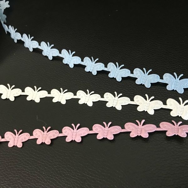 Width 16mm Satin Fabric Tape Cute Butterfly Craft Ribbon For Diy