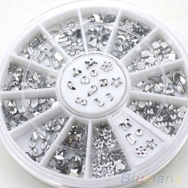 

transparent diamante rhinestone crystal nail art decal tips glitters stickers 4cve, Silver;gold