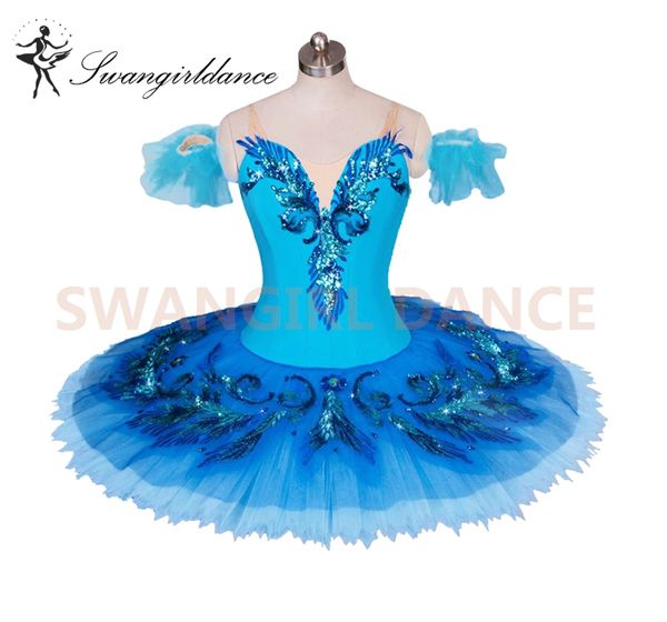 

blue bird variation tutu girls professional ballet tutus blue classical ballet stage costume for women pancake tutu skirtbt9027, Black;red