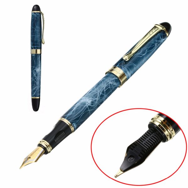 

upscale fountain pen marble medium fine nib writing painting fountain pen marble lacquered finish with gold trim mayitr