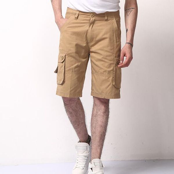 

mens cargo shorts casual shorts fashion pockets solid color army green large size, White;black