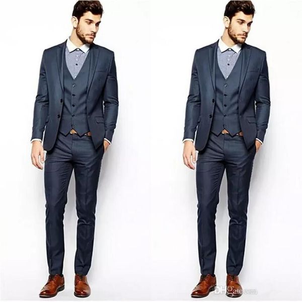 2019 Designer Grigio Abito da uomo Tre pezzi Abito da sposo Abiti da sposa per i migliori uomini Smoking da sposo slim fit per uomo (giacca + gilet + pantaloni)