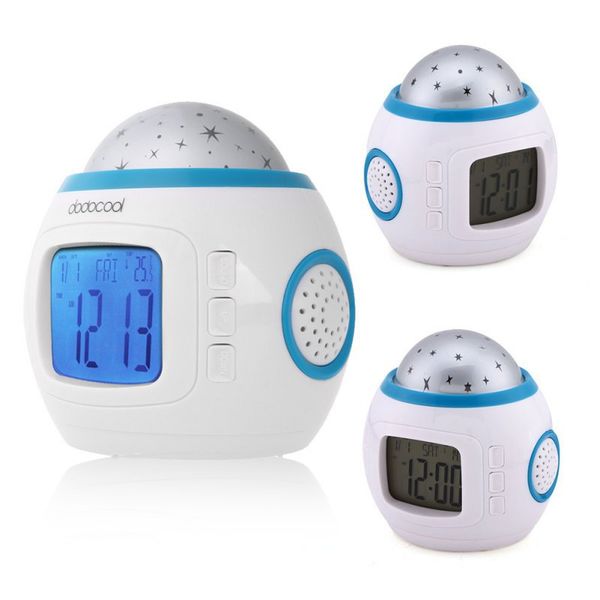

led projector alarm clock color change multipurpose star digital nightlight