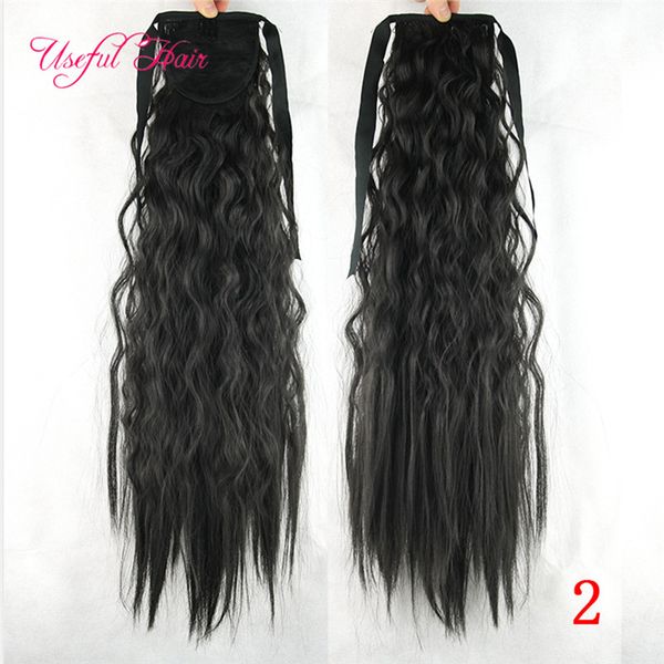 Onda Natural Ombre Cor De Cabelo De Pônei Cauda Hairpieces Drawstring Ponytail Pente Cabelo Curly Loira Cabelo Clipe Em Extensões De Cabelo