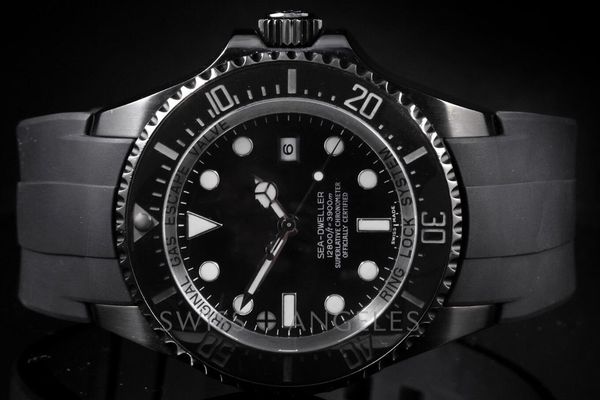 

luxury brand watches 116660 stainless steel sea-dweller pvd movement automatic mechanical mens watch rubber strap watches, Slivery;brown