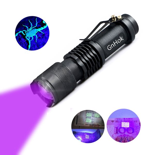

3W WF-501B CREE UV LED Flashlight Purple Light UV 395-410nm Ultraviolet Flash Torch Lamp Portable Lantern Linternas Money Stain Detector