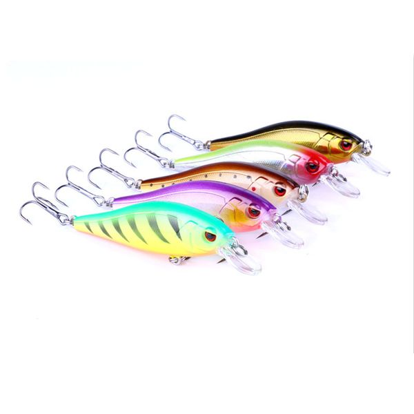 

5pc 7.5g 8cm fishing lure set minnow floating lure isca crankbait bait pesca jig fishing hook set with fishing tackle box