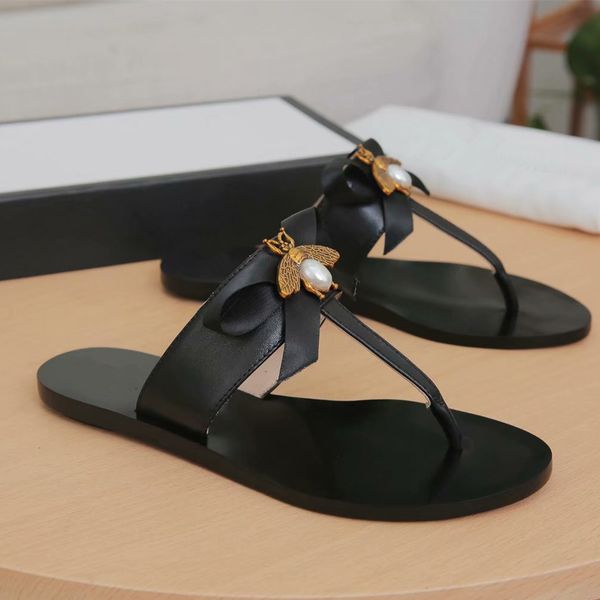 

Italy de igner leather flat andal with bee bowtie women hoe lipper eu35 42 777