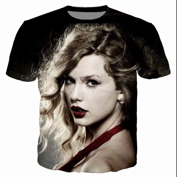 

singer taylor women men new fashion summer funny 3d print crewneck casual t shirt tee q55, White;black