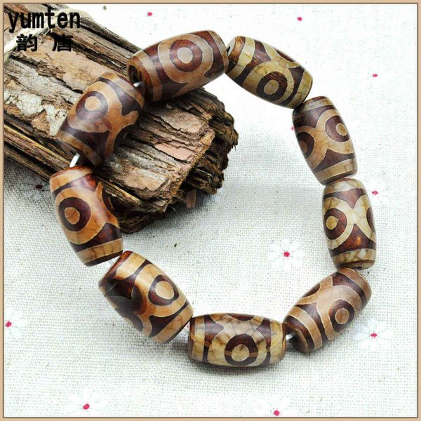 

yumten nature dzi beads eye agate cuff bracelets bracciali bileklik pulseras hombre men fine jewelry handmade love string bangle, Golden;silver