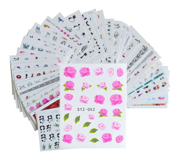 

150 sheets mixed nail art water transfer sticker new diy cartoon/flower beauty decals nail art decorations, Black