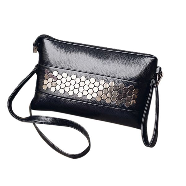 

fggs new fashion casual women pu leather rivet pack envelope package evening clutch shopping bag ladies shoulder bags