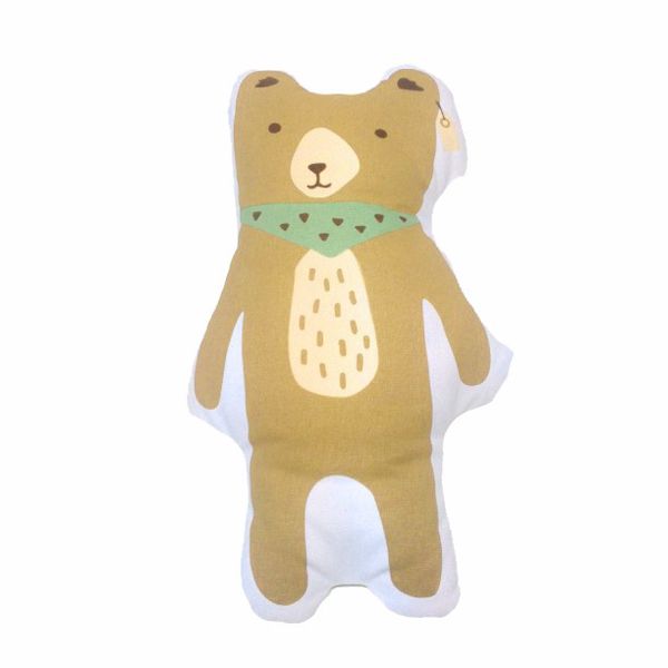 

new brown bear pillow canvas cushion baby room decor child stuffed soft cotton kids bedding children gift 1pcs