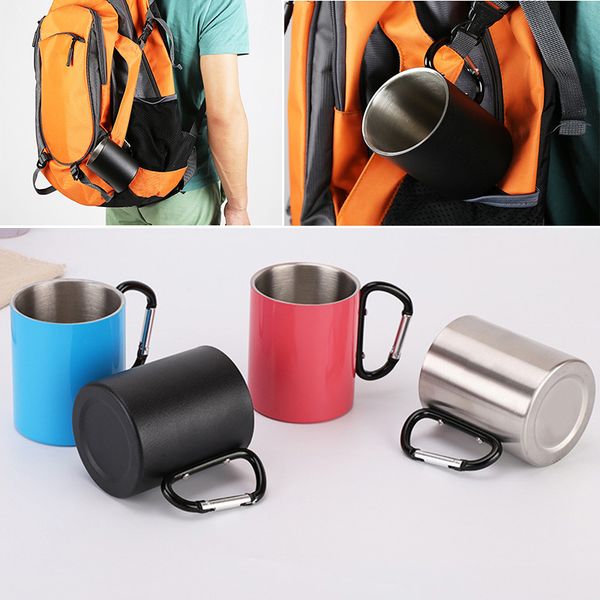 

stainless steel mug cup 220ml double wall travel tumbler coffee tea cup beer mug outdoor drinking water cup wx9-728