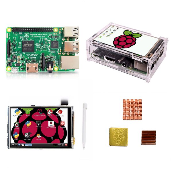 

Raspberry Pi 3 Model B + 3.5 TFT Raspberry Pi3 LCD Touch Screen Display + Acrylic Case + Heat sinks For Raspberry Pi 3 Kit