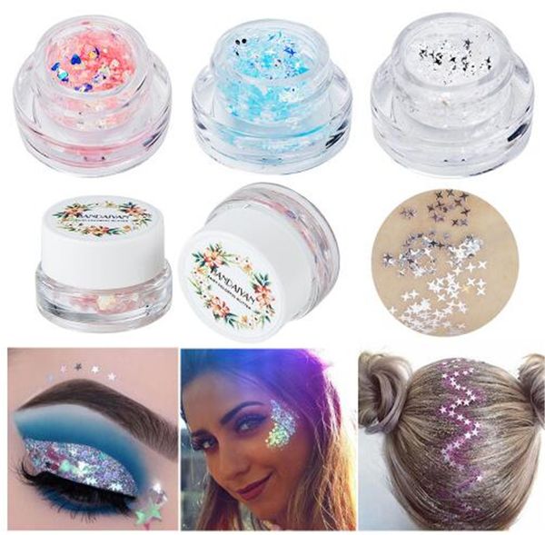 Handaiyan Shimmer Shimmer Eyeshadow Gel Maquiagem Glitte Corpo Art Glitter Gel Face Tatuagem Pó DHL Frete Grátis