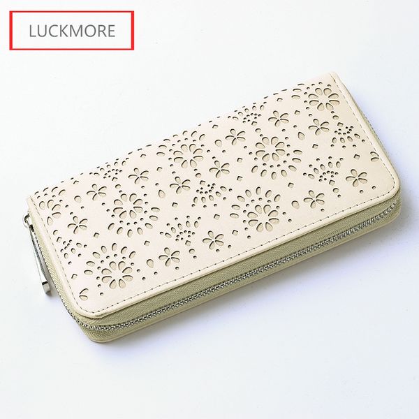 

fashion coin purse floral women wallet 2 colors hollow-carved long wallets popular change purse delicate casual lady cash, Red;black