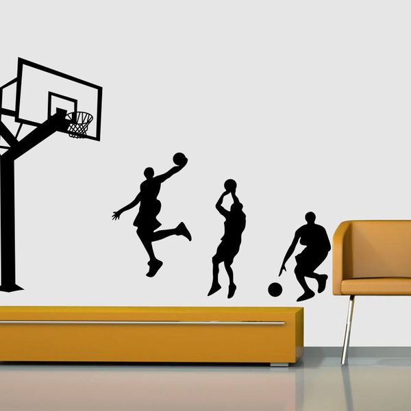 

new basketball player dunk wall stickers removeable diy decal nursery wallpaper for boys room living bedroom