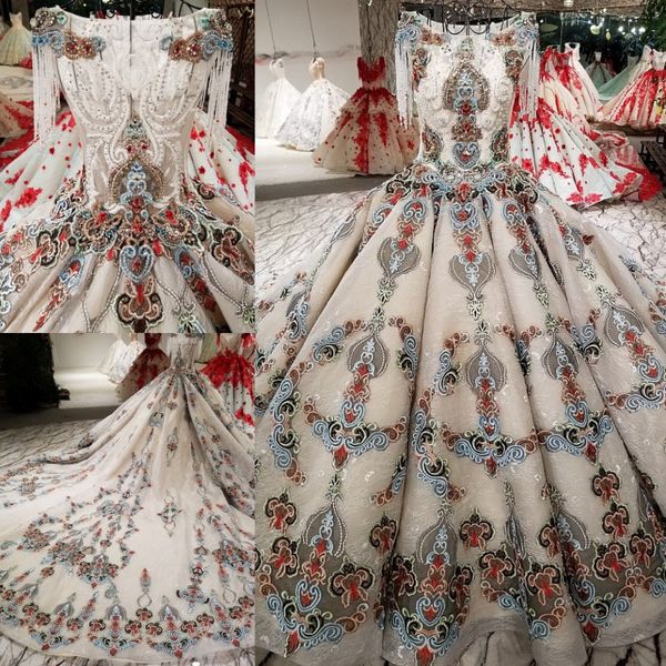 

luxury side lace up back scoop beads train ball gown wedding dresses bridal gown events dresses size 6 8 10 12 w227016, White