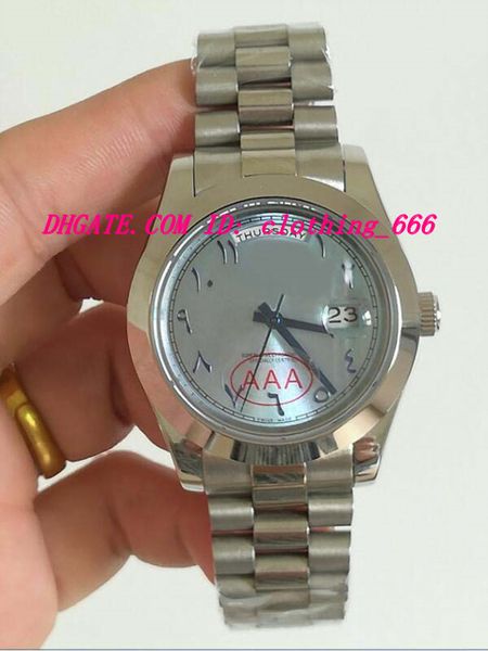 

luxury watches 228206 platinum 40mm ice blue arabic rare dial automatic fashion brand men's watch wristwatch, Slivery;brown