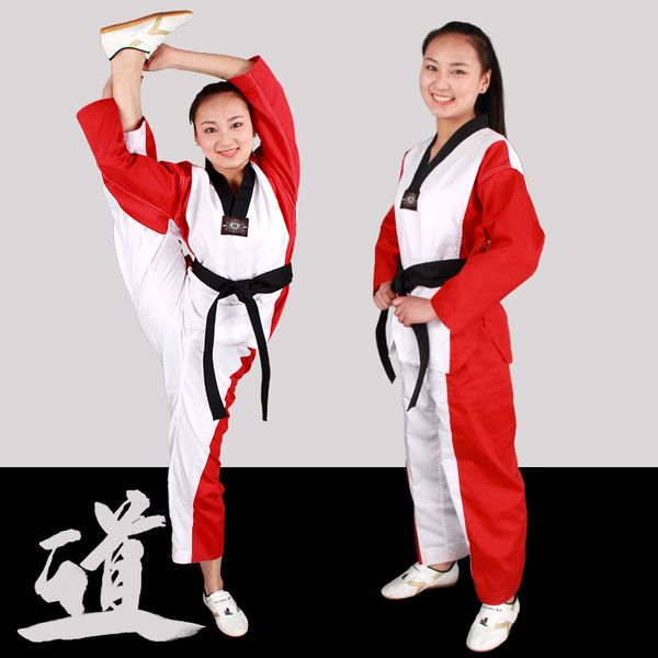 Adult Kid Taekwondo TKD Karate Martial Art Suit Uniform V-neck Costume Cloth Set