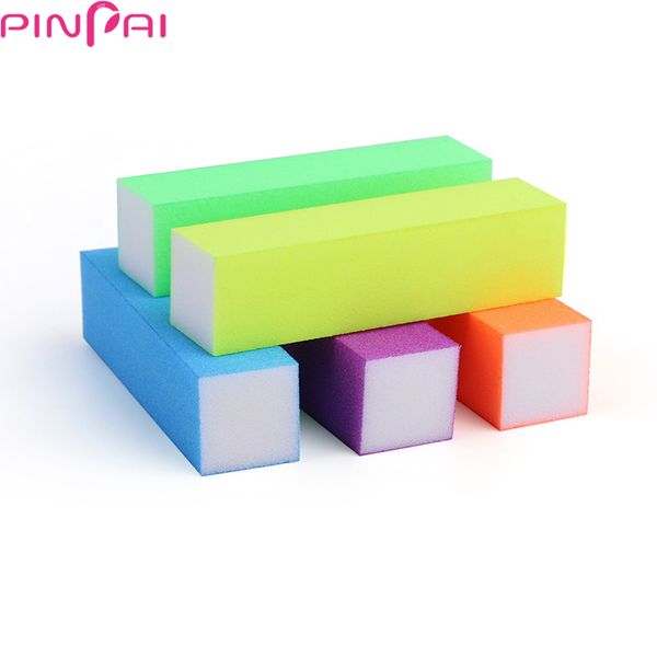 

pinpai 3pcs pink form nail buffers file for uv gel white nail file buffer block polish manicure pedicure sanding art tool