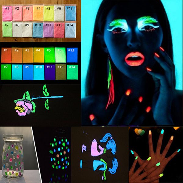 

170g 17 color luminous nail polish powder glow in the dark glow powder pluminescent dust luminous pigment fluorescent, Silver;gold