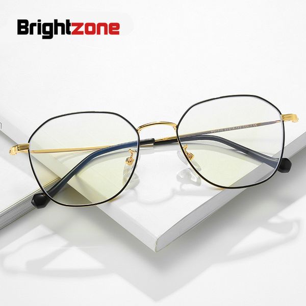 

brightzone multilateral metal new ladies clear glasses men women myopia anti blue light male spectacle square eyeglass frames, Silver