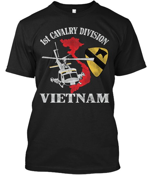 

1-я кавалерийская дивизия-Вьетнам - дивизия Вьетнам популярный Tagless Tee футболка