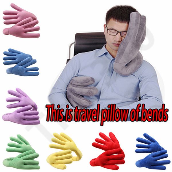 

travel neck pillow multi-function changeable pillow of bends hand shape neck support pillow for car airplane travel gifts 20pcs t1i1071