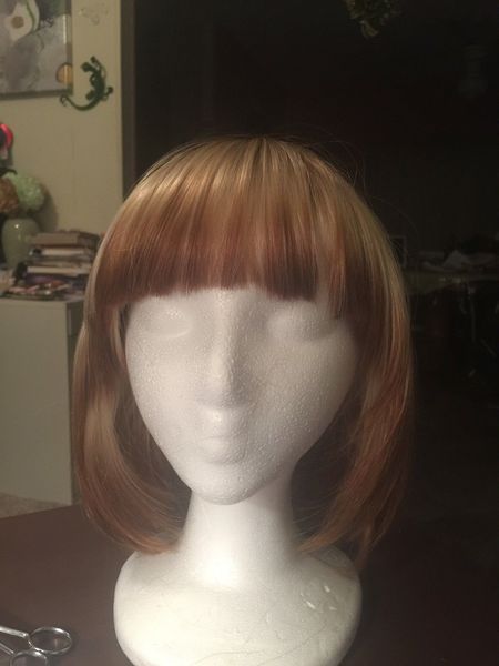 

cos wig women's light brown synthetic short hair wigs, Black;brown