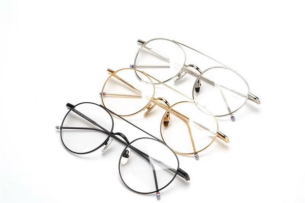 

new eyeglasses frame clear lens glasses frame restoring ancient ways oculos de grau men and women myopia eye glasses frames tb102 with case, Silver