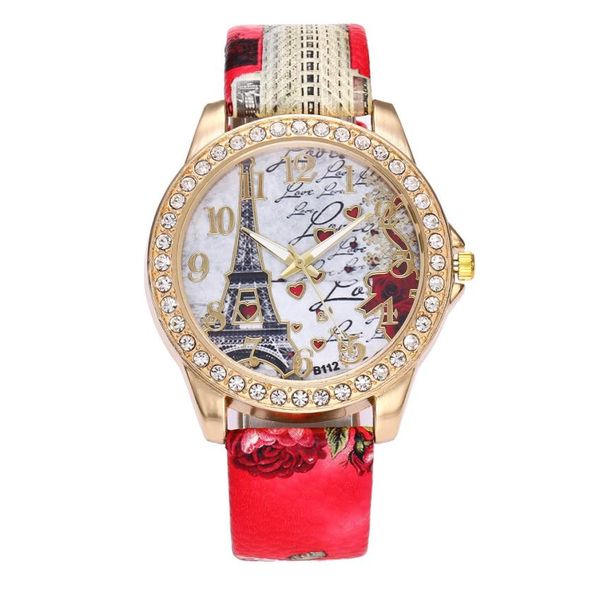 

quartz watche white fashion eiffel tower watch men dropshipping menwatch crystal leather quartz wristwatchmay0820, Slivery;brown
