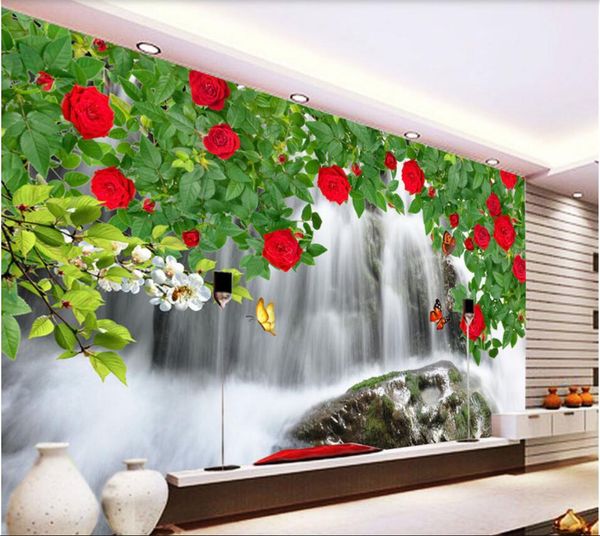 

3d room wallpaper custom p non-woven mural romantic beautiful waterfall landscape 3d living room murals wall wallpaper for walls 3 d