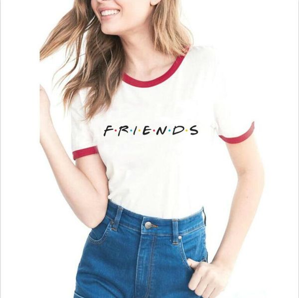 

Friends Tv Shows Women Hipster Shirts Tumblr Graphic T-Shirt Women Best Friends Ringer Tee T Shirt Fashion Cotton Clothing Top Female