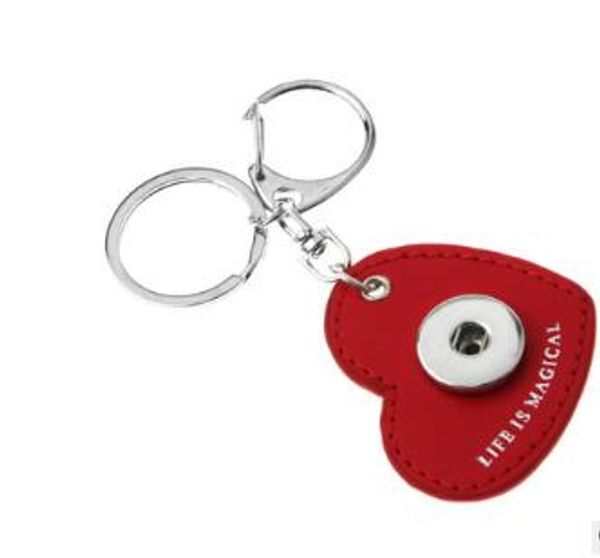 

life is magical leather 12pcs noosa keychains key rings fit 18mm charm various color design sanp button keyring key rings keychain, Slivery;golden