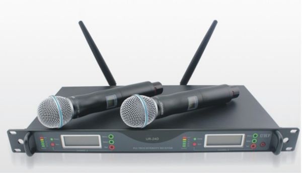 

Новое прибытие !! Верхнее качество UR24D для этапа !! PLL истинное разнообразие УВЧ UR4D беспроводная система с двойной портативный беспроводной микрофон LLFA