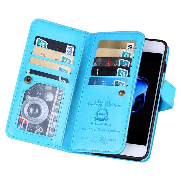 

new arrival for samsung galaxy note 8 case detachable crazy horse oil wax pu leather phone case multi card slots wallet case