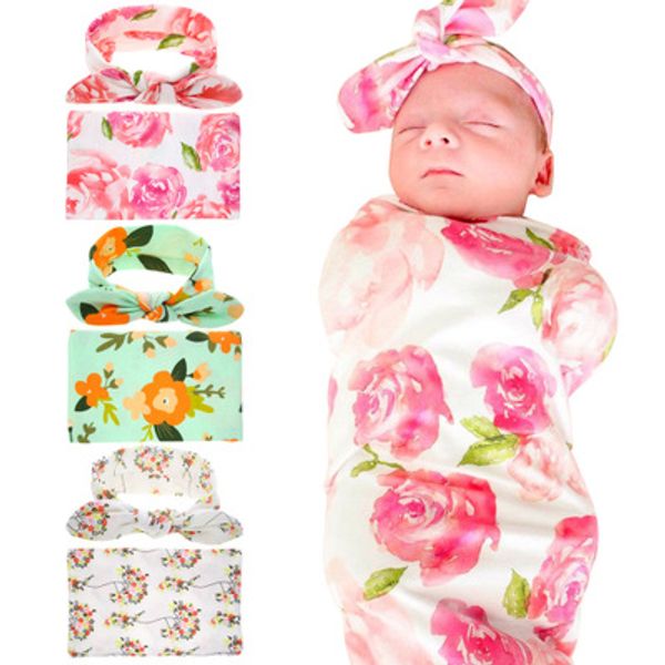 

baby swaddle blankets headband set toddler swaddling kids cartoon bear newborn headband swaddle wrap p prop bathing towels ldh166