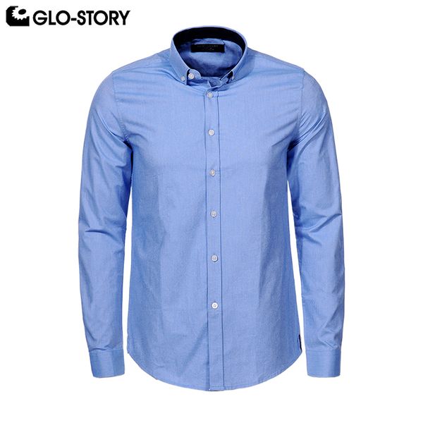 

glo-story shipped from eu men's 2018 plus size long sleeve formal dresses shirts man cotton button down shirt 6843 3xl-6xl, White;black