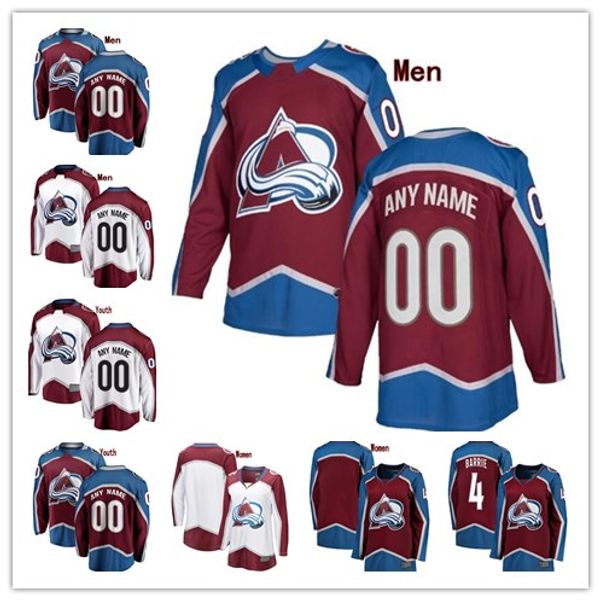 

Custom Colorado Avalanche Patrick Roy Tyson Jost Samuel Girard Tyson Barrie Mikko Rantanen mens women youth stitched white red Jersey