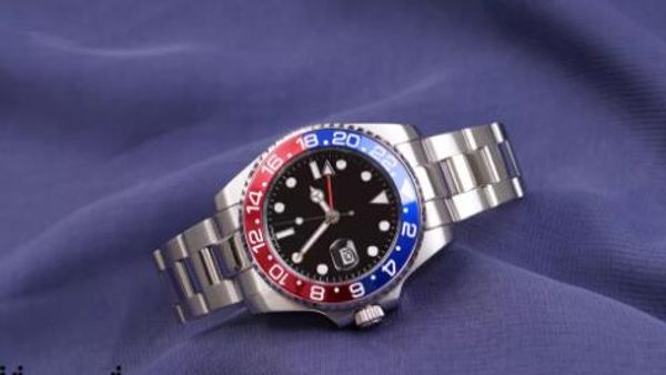 

men's watches gmt 2813 luxury glide lock clasp ceramic bezel basel sapphire glass automatic mechanical stainless steel sports men mens, Slivery;brown