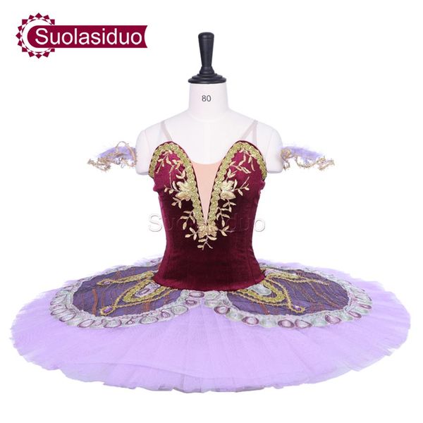 

dark red classical ballet tutu purple the nutcracker stage performance costumes children ballet dance apperal girls ballet skirt, Black;red