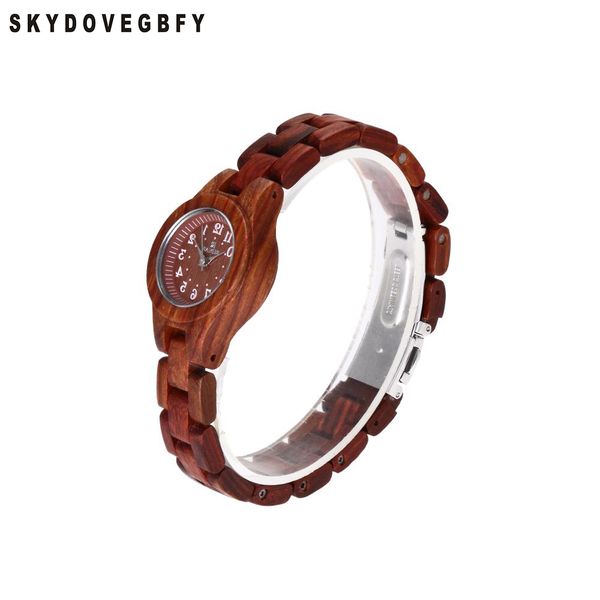 

skydovegbfy wood watch women rose watch women wooden watches 2018, Slivery;brown