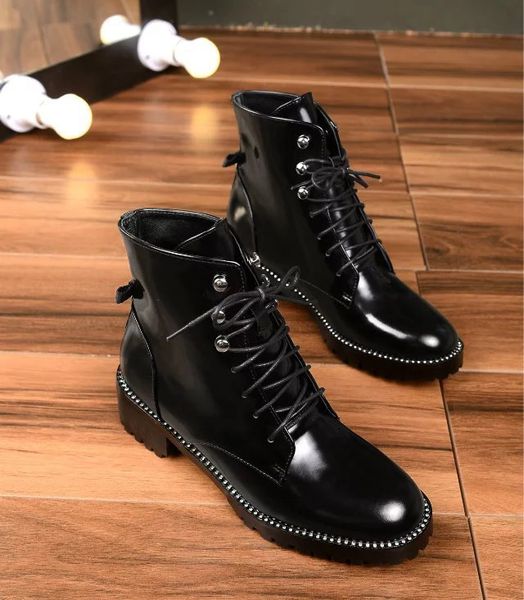

brand new womens bowknot diamond ankle winter short knight martin cowboy boots shoes real leather footwear size 35-39, Black